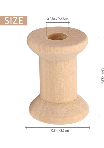 10 Adet Ahşap Boş Iplik Makarası Doğal Renk 29MM X23MM (Yurt Dışından)