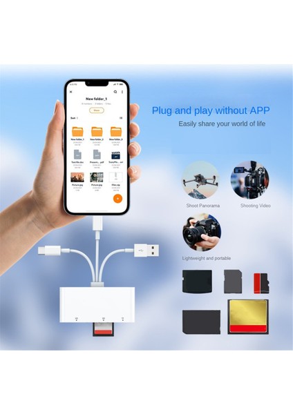 5'i 1 Arada Hafıza Kartı Okuyucu USB Otg Adaptörü Type-C Kart Okuyucu (Yurt Dışından) modelleri