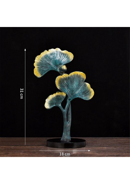 Nordic Ginkgo Biloba Süsleme Yaprak Heykel Masaüstü Dekor El Sanatları A (Yurt Dışından)