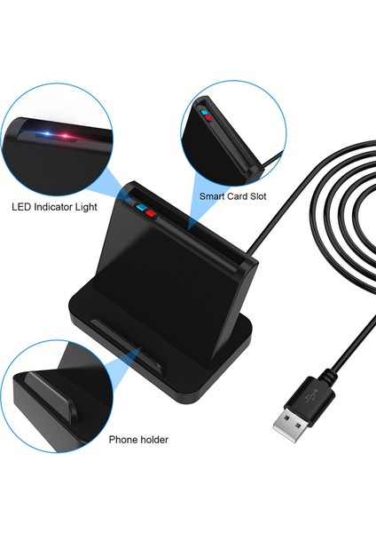 Akıllı Kart Okuyucu USB Cac Ic Atm Akıllı Kart Okuyucu Evrensel (Yurt Dışından)