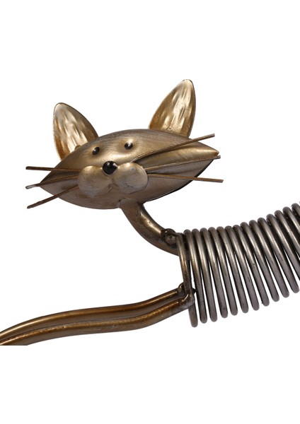 Metal Heykel Demir Sanat Dekorasyon Kedi Şekil El Sanatları 3'lü Paket (Yurt Dışından) indirimleri