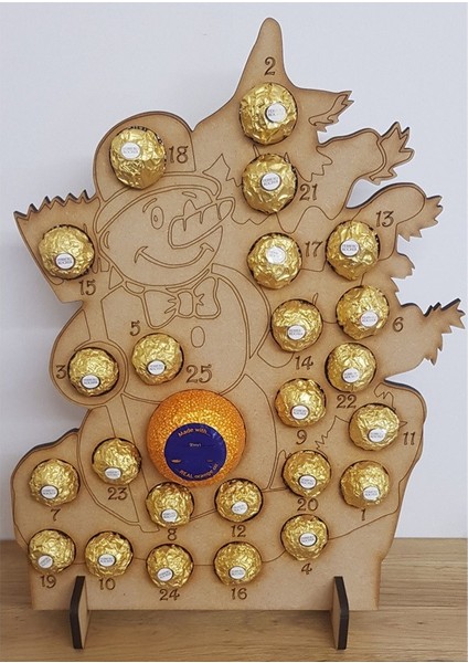 Ahşap Noel Advent Takvimi Içi Boş Tutucu Standı B (Yurt Dışından)