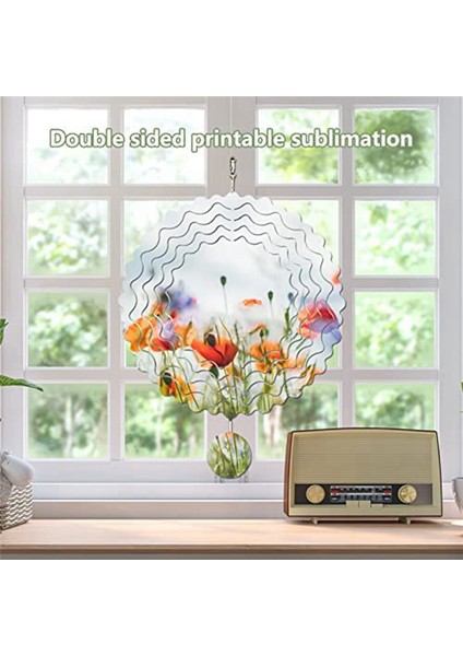 Paket 10 Inç Süblimasyon Rüzgar Döndürücü Boşlukları, 3D Metal Rüzgar Döndürücüler (Yurt Dışından)