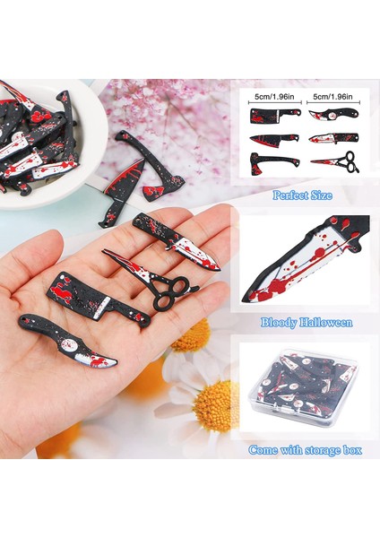 24 Adet Sahte Bıçak Tılsımı, Cadılar Bayramı Kolye Mini Bıçak Kadın (Yurt Dışından)