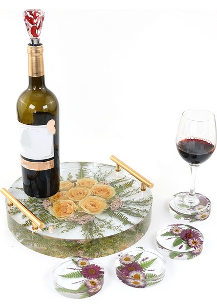 1set Dıy Kristal Epoksi Reçine Bardak Altlığı Kalıbı Yuvarlak Tepsi Silikon Kalıp (Yurt Dışından) fiyatları