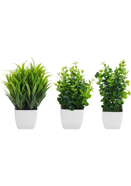 Paket Saksıda Sahte Bitkiler Yapay Okaliptüs Bitkisi Mini Saksı (Yurt Dışından)