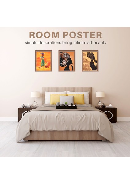Siyah Kadın Duvar Resimleri 4'lü Set (8X10 Inç) Ofis Odası Posteri (Yurt Dışından)