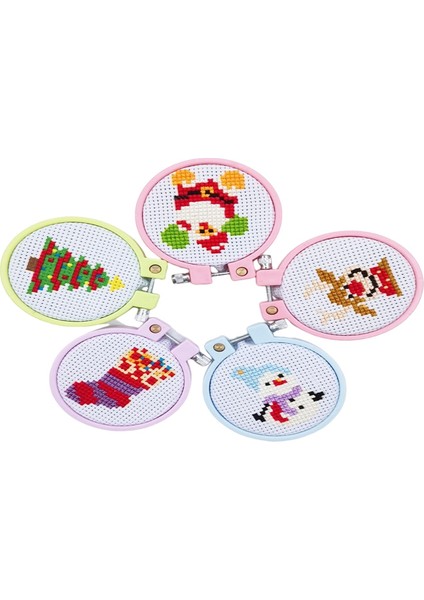 件套适合儿童初学者的圣诞十字绣套件 (Yurt Dışından)