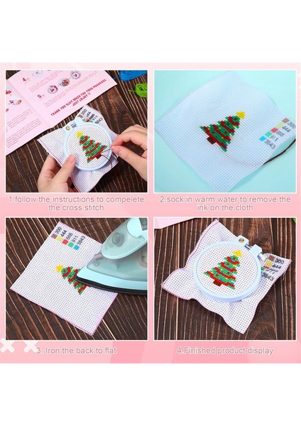 件套适合儿童初学者的圣诞十字绣套件 (Yurt Dışından) indirimleri