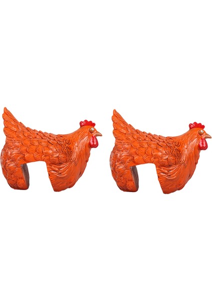 Komik Tavuk Heykeli, Çiftlik Sanatı, Arka Bahçe Dekorasyonu, Turuncu (Yurt Dışından)