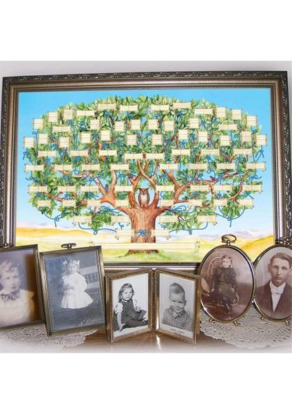 Doldurulacak Aile Ağacı Tablosu - Boş Soy Tablosu 6-Nesil (Yurt Dışından)
