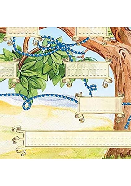 Doldurulacak Aile Ağacı Tablosu - Boş Soy Tablosu 6-Nesil (Yurt Dışından)