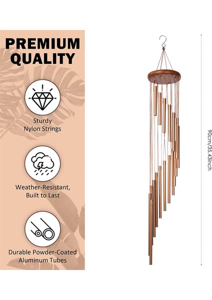 90CM 18 Tüp Rüzgar Çanları Metal Rüzgar Çanları Ev Dekorasyonu Rüzgar Çanları (Yurt Dışından)