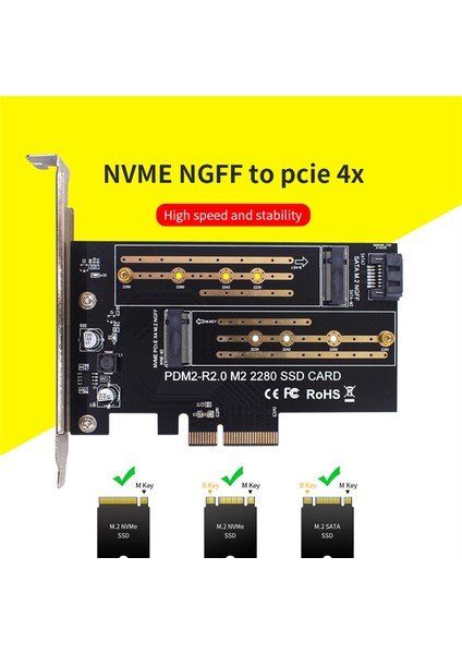 Pcıe Adaptör Kartı Çift M.2 Nvme - Pcie 4x M2 SSD Adaptörü B/m Anahtarı (Yurt Dışından) fırsatları