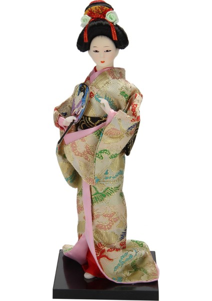Japon Geyşa Bebekleri Kimono El Yapımı Ipek Halk Dekoru Sergileme A36 (Yurt Dışından)