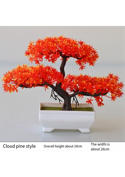Adet Yapay Bitki Bonsai Plastik Küçük Ağaç Saksı, Kırmızı (Yurt Dışından)