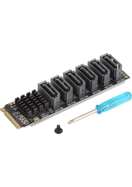 M.2 - Sata3.0 Adaptör Kartı, ASM1166 M.2 Pcıe - Sata Genişletme Kartı (Yurt Dışından)