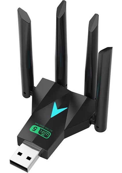 Yeni 1300MBPS Wifi USB Adaptörü Çift Bant 2.4g/5ghz Wi-Fi Dongle (Yurt Dışından)