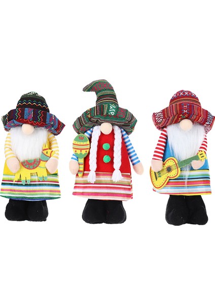 Fiesta Gnome Yüzsüz Bebek Meksika Taco Salısı Ev Yaz Dekoru (Yurt Dışından)