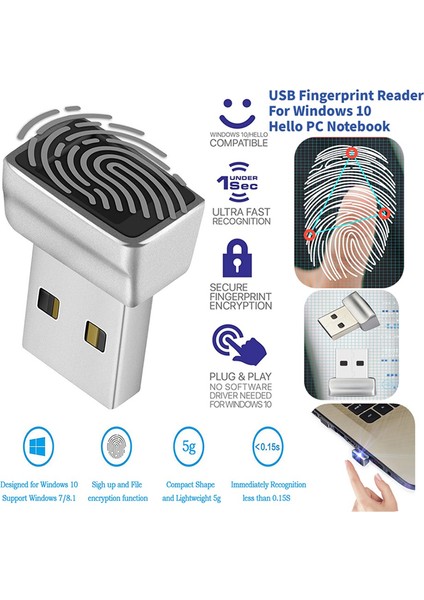 USB Parmak Izi Okuyucu Pc Dizüstü Bilgisayar Kilidi WINDOWS10 Hello Dizüstü Bilgisayar (Yurt Dışından) fırsatları