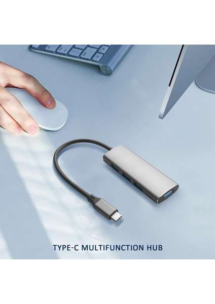 4'ü 1 Arada Type-C - USB 3.0+3x USB 2.0 Yerleştirme Istasyonu Hub Adaptörü, TC41 (Yurt Dışından)