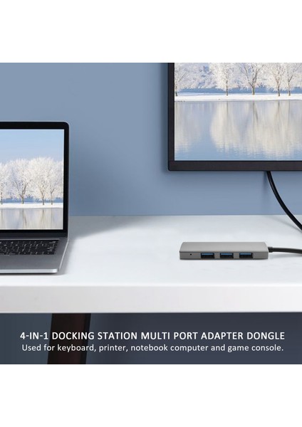 4'ü 1 Arada Type-C - USB 3.0+3x USB 2.0 Yerleştirme Istasyonu Hub Adaptörü, TC41 (Yurt Dışından)