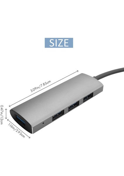 4'ü 1 Arada Type-C - USB 3.0+3x USB 2.0 Yerleştirme Istasyonu Hub Adaptörü, TC41 (Yurt Dışından)