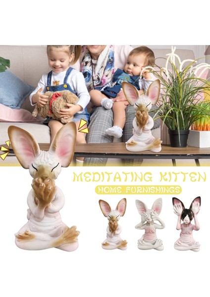 Meditasyon Kedi Heykeli Koleksiyonluk Figürler Minyatür Ev Dekoru (Yurt Dışından) fiyatları