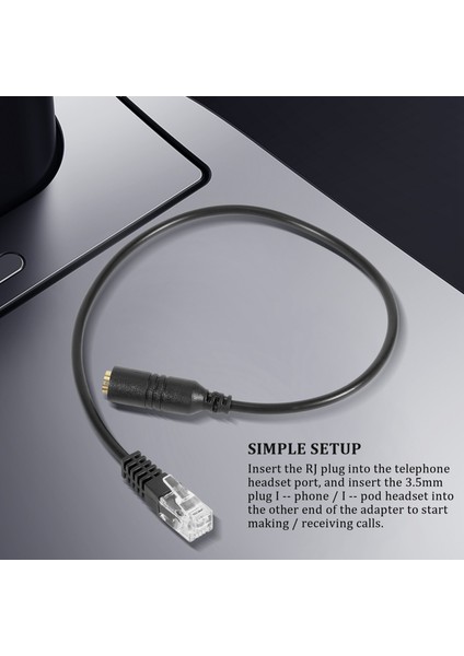 Adet Telefon Adaptörü Rj9 Ila 3.5 Dişi Adaptör Dönüştürücü Kablo (Yurt Dışından)