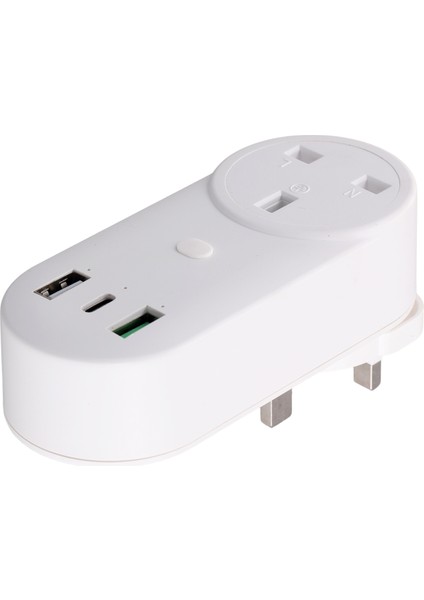 Akıllı Soket Wifi Fişi 16A 2 Delikli Usb+Tip-C Ingiltere Fişi (Yurt Dışından)