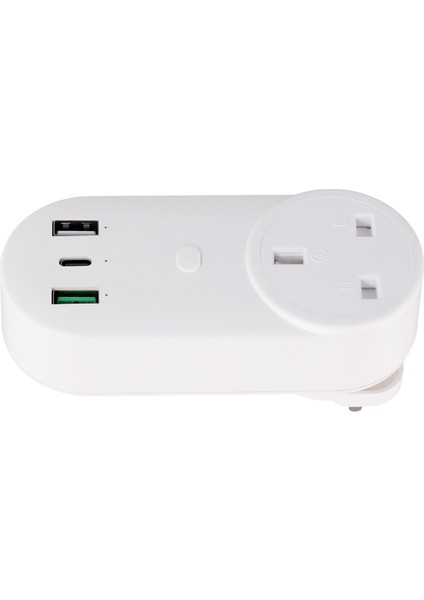Akıllı Soket Wifi Fişi 16A 2 Delikli Usb+Tip-C Ingiltere Fişi (Yurt Dışından)