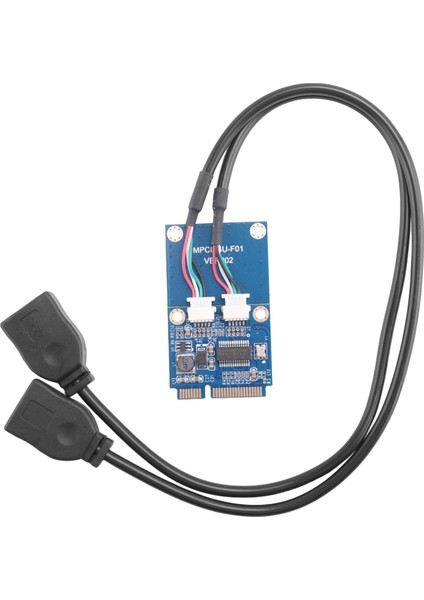 Mını Pcıe Arayüzlü Mini Pcı-E - Çift Portlu Usb2.0 Adaptör Kartı (Yurt Dışından)