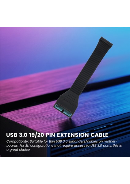 Adet Anakart USB 3.0 20 Pin Dişi - Erkek Uzatma KABLOSU-15CM (Yurt Dışından)