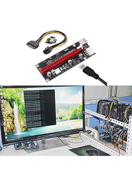 Bitcoin Madencilik Makineleri Için 6 Adet Pcı-E 1x Ila 16X 6 Pin Ekran Kartı (Yurt Dışından)