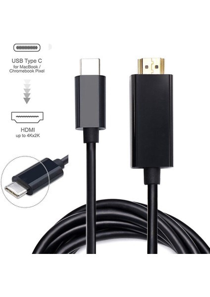 Type C Usb-C - HDMI Kablosu 6ft USB 3.1 (Thunderbolt 3 Uyumlu) (Yurt Dışından)