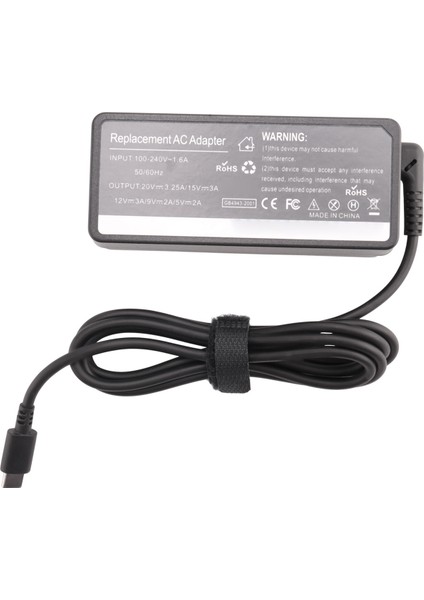 20V 3.25A 65W USB Type C Dizüstü Bilgisayar Cep Telefonu Güç Adaptörü Lenovo Için (Yurt Dışından)