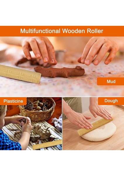 Çömlek Aletleri Doku Kil Modelleme Desen Silindirleri Set A (Yurt Dışından) modelleri