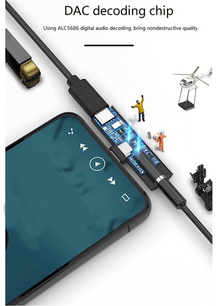 2'si 1 Arada Type-C'den 3,5 mm Ses Type-C Kulaklık Adaptörü Dönüştürücü (Yurt Dışından) modelleri