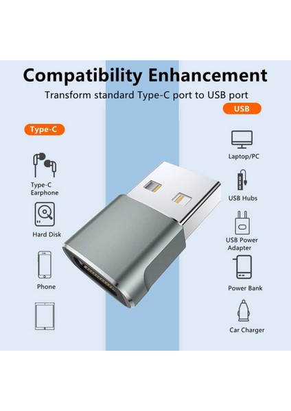 4 Paket USB C Dişi - USB Erkek Adaptörü, Gri (Yurt Dışından) fiyatları