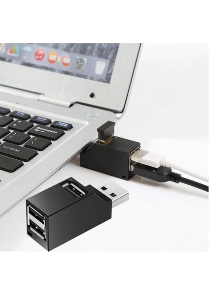 USB 3.0 Mini Ayırıcı, Pc Dizüstü Macbook U Disk Okuma, Siyah (Yurt Dışından)