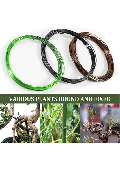 Rulo Bonsai Telleri Eloksallı Alüminyum Bonsai Eğitim Teli 3 Boyut (Yurt Dışından)