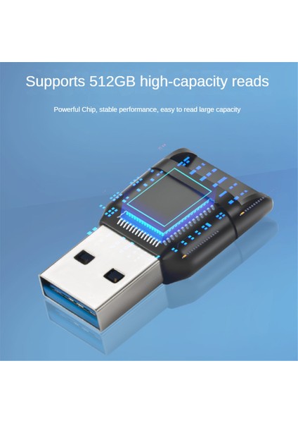 Hafıza Kartı Okuyucu Adaptörü USB 3.0 Yüksek Hızlı Flash Bellek Kartı Beyaz (Yurt Dışından)