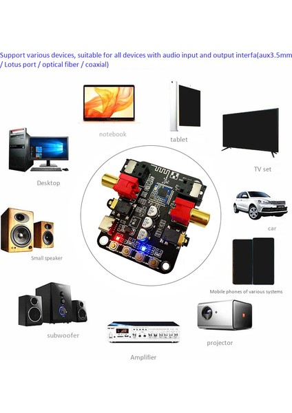 5V Bluetooth 5.0 Alıcı Verici Dönüştürücü Fiber Koaksiyel Stereo (Yurt Dışından) fiyatları