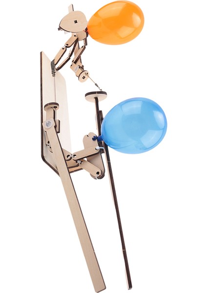 Balon Bambu Adam Savaşı - El Yapımı Ahşap Eskrim Kuklaları, B (Yurt Dışından)