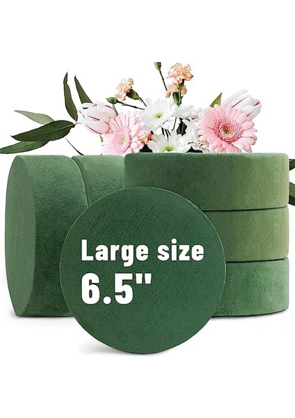 Yuvarlak Çiçek Köpük Blokları, Yapay Çiçek Için 6.5 Inç Kuru Çiçek Köpüğü (Yurt Dışından)