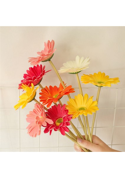 18 Adet Yapay Papatya Çiçekleri Gerbera Papatyaları Sahte Buket 15 Inç (Yurt Dışından)