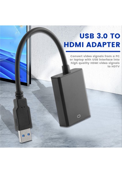 Usb'den Hdmi'ye Uyumlu Adaptör, Pc Dizüstü Bilgisayar Projektörü Için Hd 1080P Video (Yurt Dışından) indirimleri