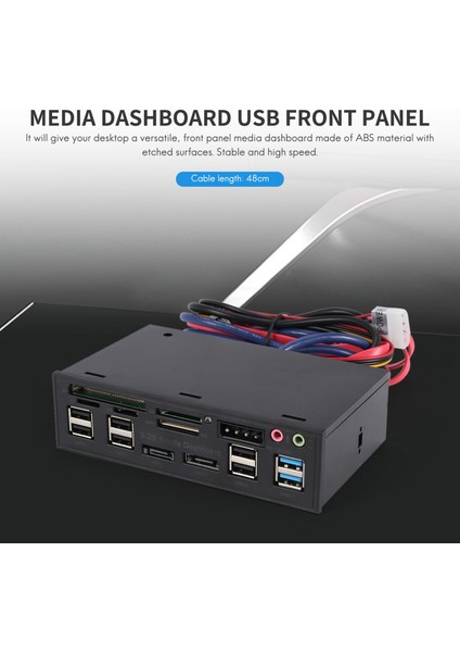 5.25" Medya Gösterge Paneli Kart Okuyucu USB 2.0 3.0 20 Pin E-Sata Ön (Yurt Dışından)