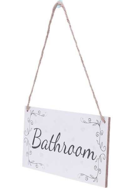 Banyo - Şık Eski Tarz Ahşap Ev Dekor Kapı Levhası / Plaket (Yurt Dışından)