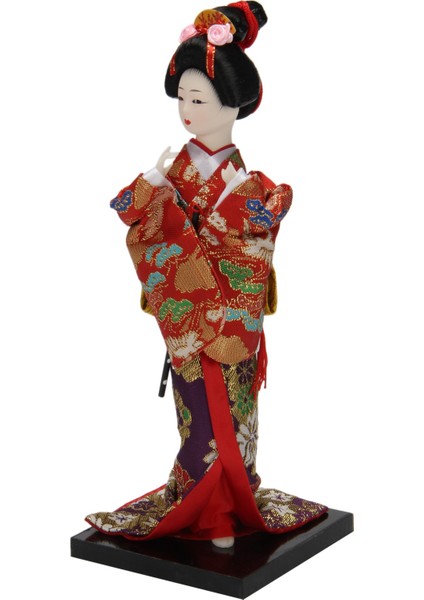 Japon Geyşa Bebekleri Kimono El Yapımı Ipek Halk Dekoru Sergileme A22 (Yurt Dışından)